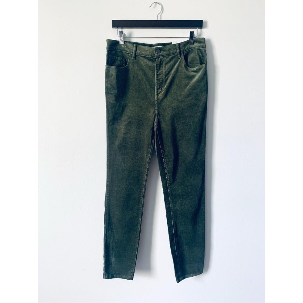 LOFT olive green corduroy pants size 10 NWT